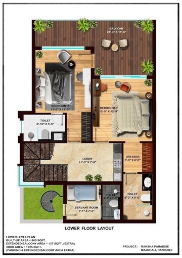 Floor Plan in 4 BHK Villa at Ranikhet – for Sale