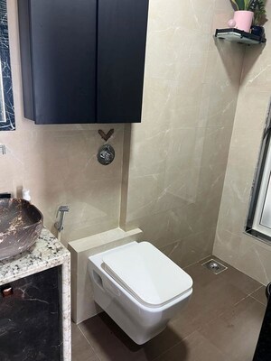 Bathroom in 2 BHK Apartment at Gurukrupa Marina Enclave, Malad West – for Rent