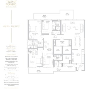 Floor Plan in 4 BHK Apartment at M3M Trump Tower, Sector 65 – for Sale