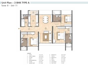 Floor Plan in 3.5 BHK Apartment at Rajesh White City, Kandivali East – for Sale