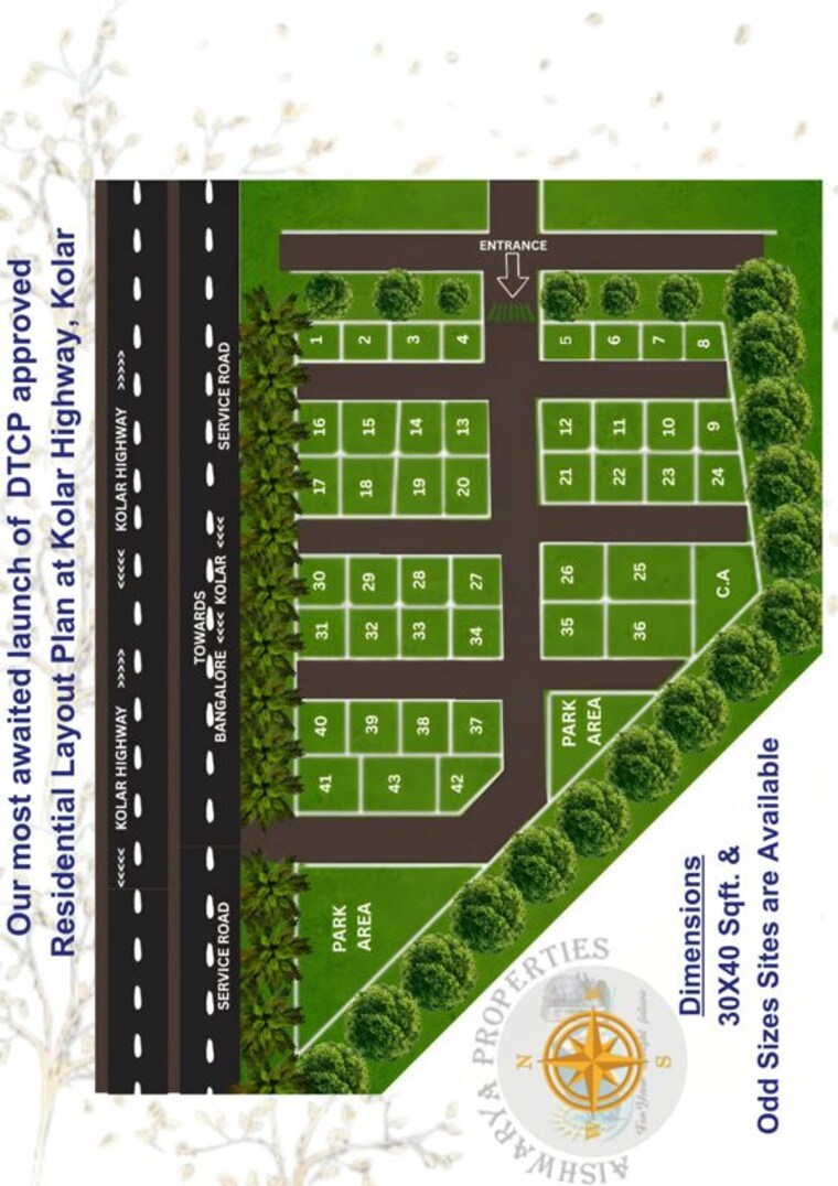 Exterior View, bangalore chennai nh  1200 Sq.Ft. Plot In Bangalore Chennai nh Kolar 9972529
