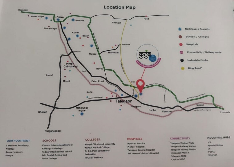 Map Location, naiknavare-kutumb  1372 Sq.Ft. Plot In Vadgaon Maval Pune 9964203