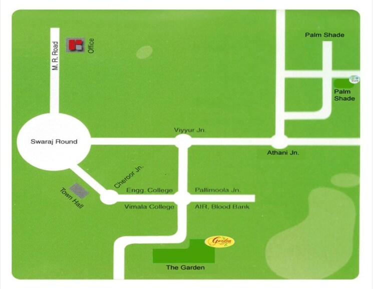 Map Location, ramavarmapuram  2178 Sq.Ft. Plot In Ramavarmapuram Thrissur 9981650