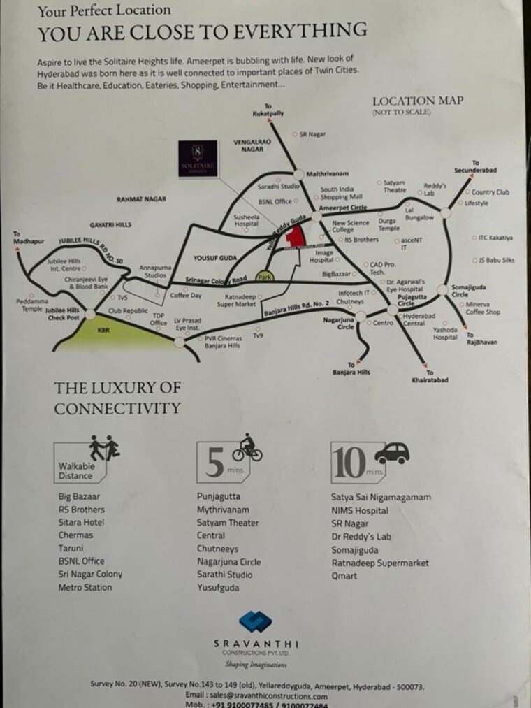 Map Location, ameerpet 3 Bedroom 1750 Sq.Ft. Builder Floor In Ameerpet Hyderabad 9983803