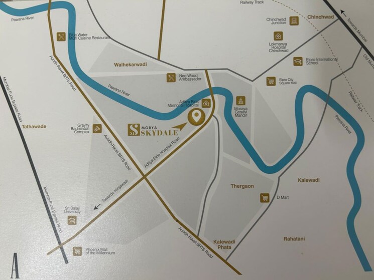 Map Location, royal-morya-skydale 4 Bedroom 1727 Sq.Ft. Apartment In Thergaon Pune 9983318