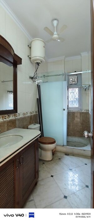 Bathroom in 3 BHK Builder Floor at Defence Colony – for Rent