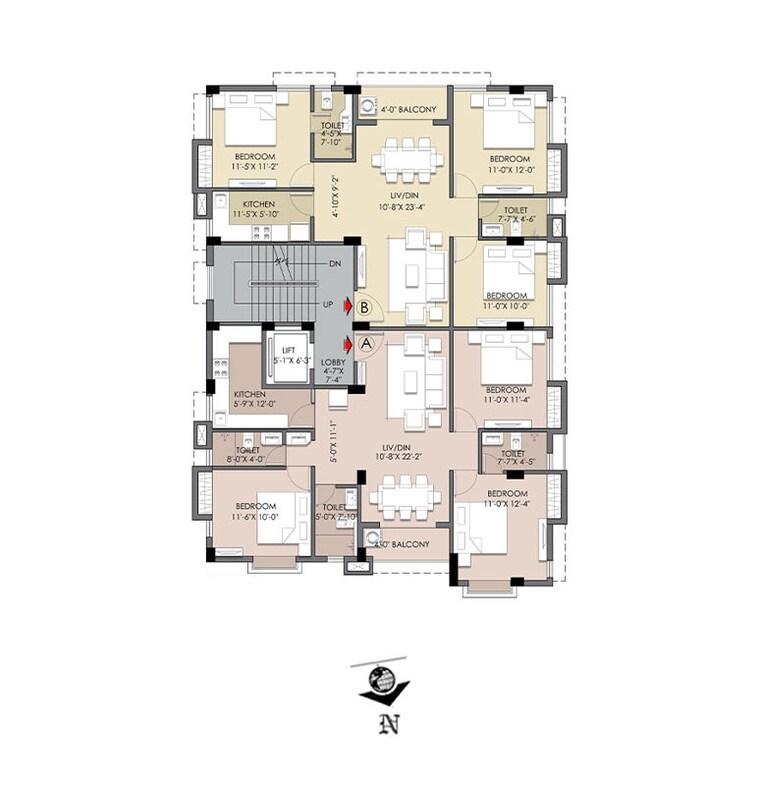 Master Plan, jodhpur park 3 Bedroom 1324 Sq.Ft. Apartment In Jodhpur Park Kolkata 9986308