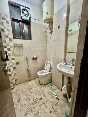 Bathroom in 2 BHK Builder Floor at Chattarpur – for Rent