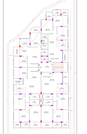 Floor Plan in 3 BHK Apartment at Roopram Nagar – for Sale