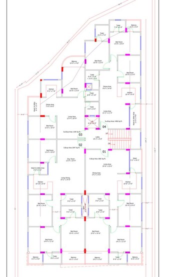 Floor Plan in 3 BHK Apartment at Roopram Nagar – for Sale