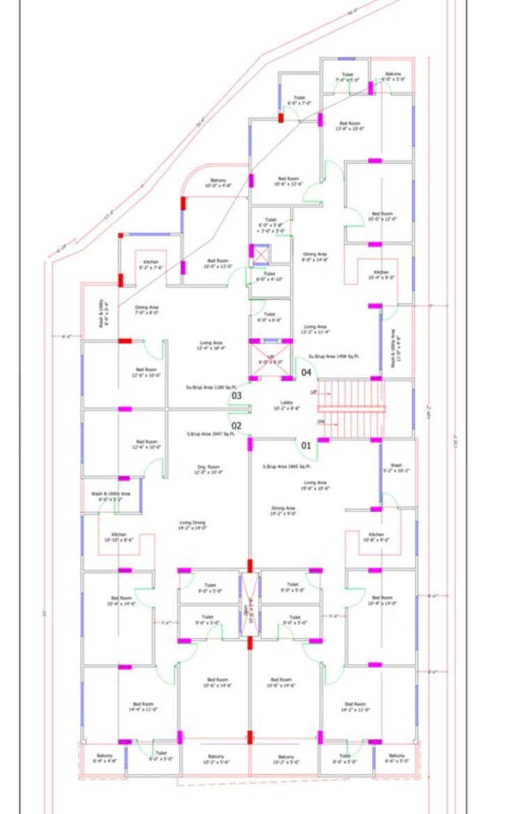 Floor Plan, roopram nagar 3 Bedroom 1830 Sq.Ft. Apartment In Roopram Nagar Indore 9986605