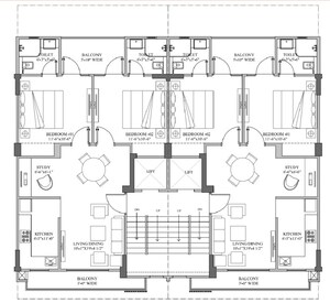 Floor Plan in 2 BHK Apartment at Smart World Gems, Sector 89 – for Sale