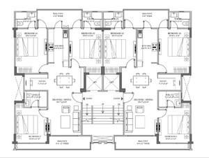 Floor Plan in 3 BHK Apartment at Smart World Gems, Sector 89 – for Sale