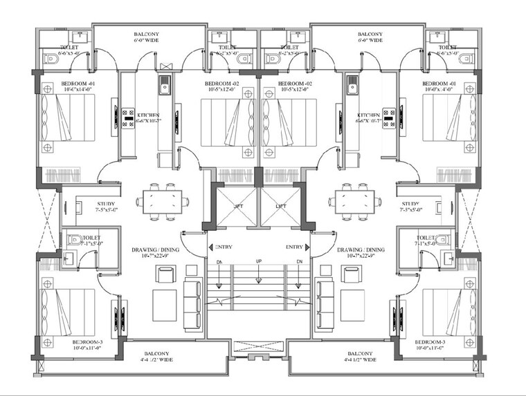 Floor Plan, smart-world-gems 3 Bedroom 1496 Sq.Ft. Apartment In Sector 89 Gurgaon 9986926