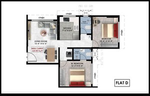 Floor Plan in 3 BHK Apartment at Chunabhatti – for Sale