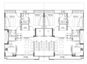 Floor Plan in 2.5 BHK Apartment at Smart World Gems, Sector 89 – for Sale