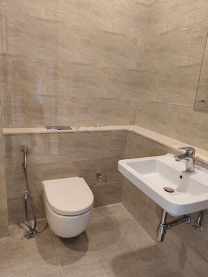 Bathroom in 2 BHK Apartment at Adani Ten BKC, Bandra East – for Rent