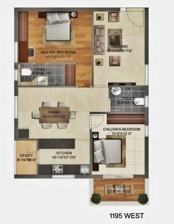Floor Plan in 2 BHK Apartment at Risinia Trendilla, Bachupally – for Sale