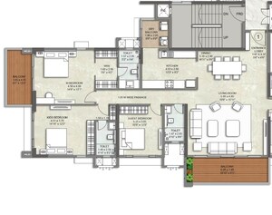 Floor Plan in 3 BHK Apartment at Vadgaon Budruk – for Sale