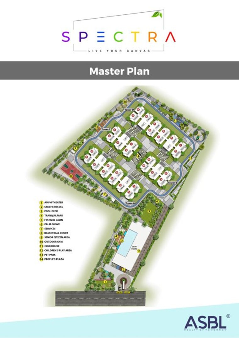 Master Plan, asbl-spectra 3 Bedroom 2220 Sq.Ft. Apartment In Financial District Hyderabad 9911408