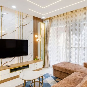 Living Room in 3 BHK Apartment at SNN Raj GreenBay, Doddanagamangala Village – for Rent