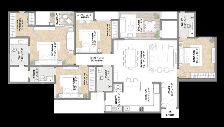 Floor Plan, assetz-sora-and-saki 2 Bedroom 1537 Sq.Ft. Apartment In Marenahalli Bangalore 9994970