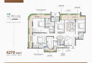 Floor Plan in 4 BHK Apartment at M3M Altitude, Sector 65 – for Sale