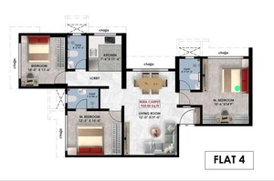 Floor Plan in 3 BHK Apartment at Chunabhatti – for Sale