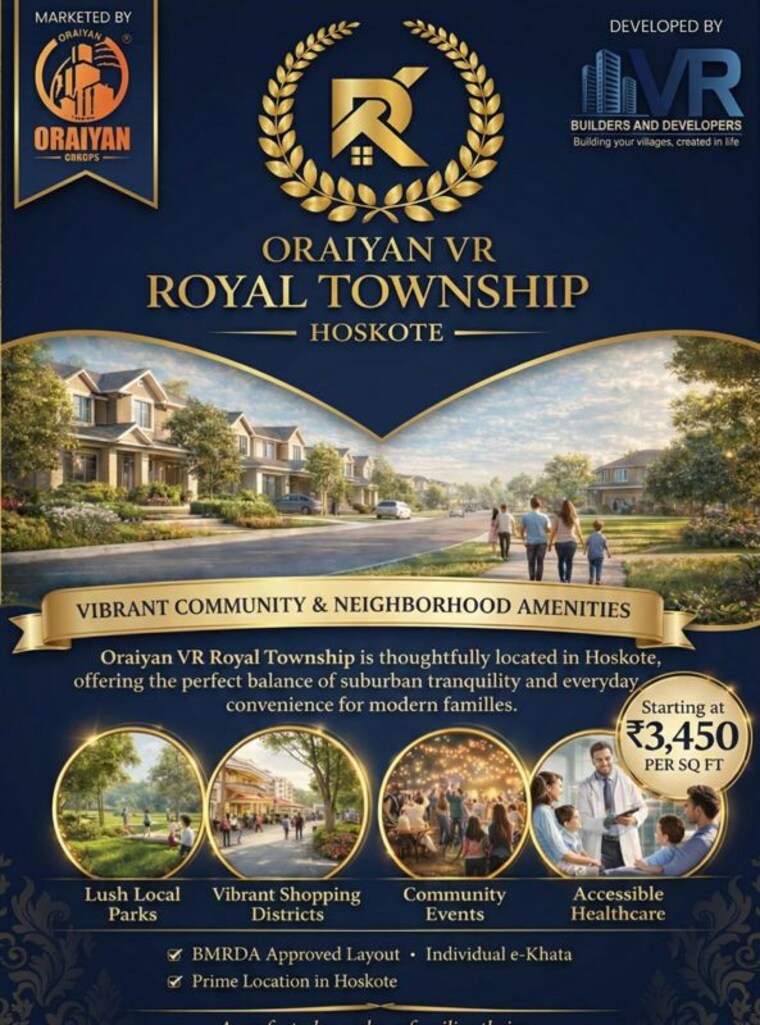 undefined, vr-royal-township  1231 Sq.Ft. Plot In Hoskote Bangalore 9995645