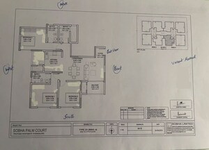 Living Room in 3 BHK Apartment at Sobha Palm Courts, Kogilu – for Sale