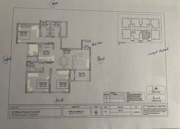 Living Room in 3 BHK Apartment at Sobha Palm Courts, Kogilu – for Sale