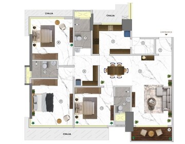 Floor Plan in 4 BHK Apartment at Sugee Vijayshree, Dadar West – for Sale