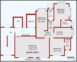 Floor Plan in 3 BHK Apartment at Tendulkar Mangesh Residency, Dadar West – for Sale