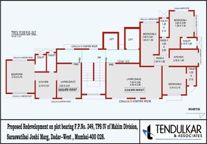 Floor Plan in 1 BHK Apartment at Tendulkar Mangesh Residency, Dadar West – for Sale