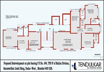 Floor Plan in 1 BHK Apartment at Tendulkar Mangesh Residency, Dadar West – for Sale