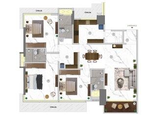 Floor Plan in 3 BHK Apartment at Sugee Gaurav, Dadar West – for Sale