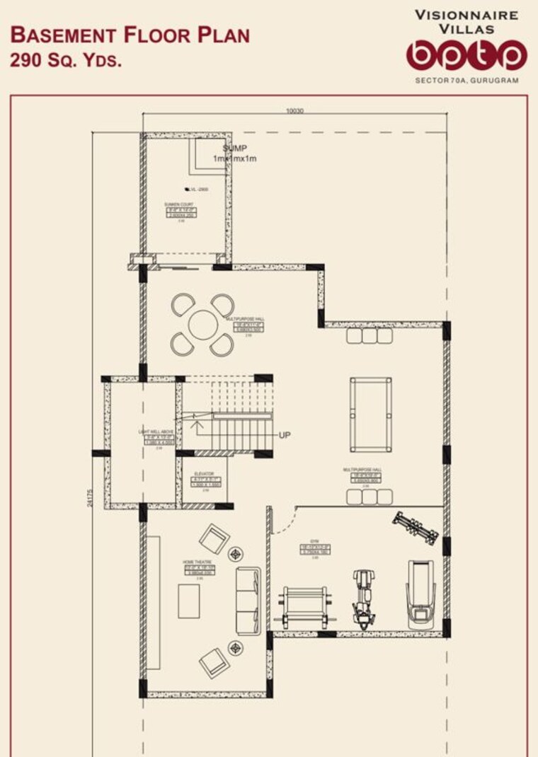 Floor Plan, bptp-astaire-gardens-cezanne-villas 5 Bedroom 290 Sq.Yd. Villa In Sector 70a Gurgaon 9648260