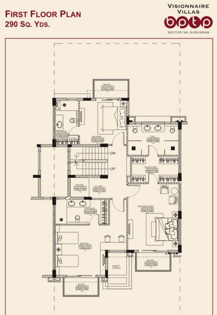 Floor Plan, bptp-astaire-gardens-cezanne-villas 5 Bedroom 290 Sq.Yd. Villa In Sector 70a Gurgaon 9648260