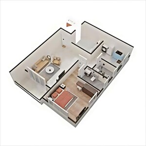 Floor Plan in 1 BHK Apartment at Byculla – for Rent