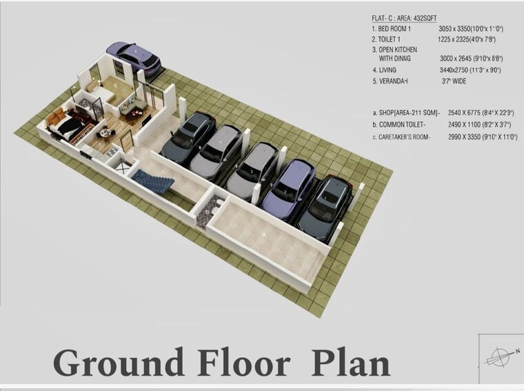Floor Plan, ambey-aastha 3 Bedroom 950 Sq.Ft. Apartment In New Town Action AreA Iii Kolkata 10000180