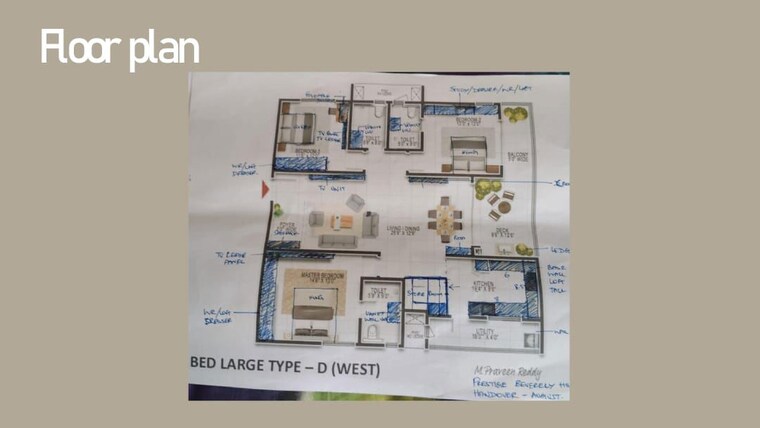Floor Plan, prestige-beverly-hills 3 Bedroom 2124 Sq.Ft. Apartment In Kokapet Hyderabad 10000764