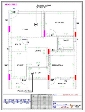 Floor Plan in 2 BHK Apartment at Sowparnika Swastika 2, Sarjapur – for Sale