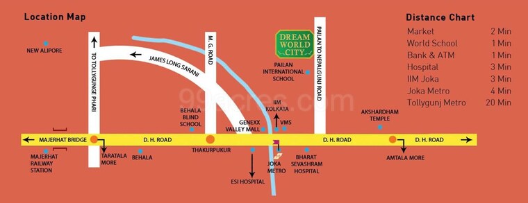 Map Location, jain-dream-world-city 3 Bedroom 1010 Sq.Ft. Apartment In Pailan Kolkata 10002721