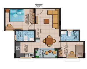 Floor Plan in 2 BHK Apartment at Shriram Liberty Square, Electronic City Phase ii – for Sale