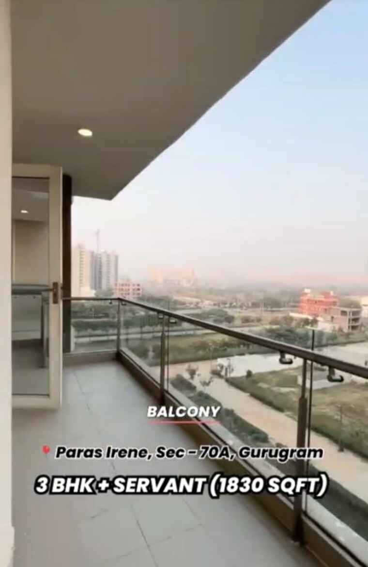 Balcony, paras-irene 3 Bedroom 1830 Sq.Ft. Apartment In Sector 70a Gurgaon 10004028