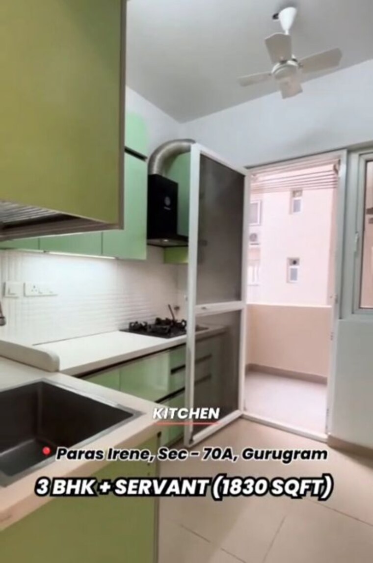 Kitchen, paras-irene 3 Bedroom 1830 Sq.Ft. Apartment In Sector 70a Gurgaon 10004028