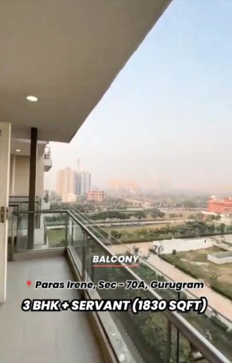 Balcony, paras-irene 3 Bedroom 1830 Sq.Ft. Apartment In Sector 70a Gurgaon 10004028