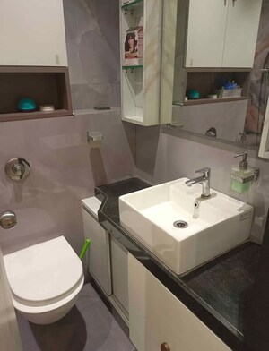 Bathroom in 2 BHK Apartment at Lodha Amara, Kolshet Road – for Rent