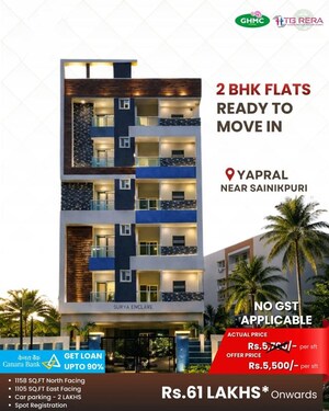 2 BHK Apartment – Exterior View View at Yapral - for Sale