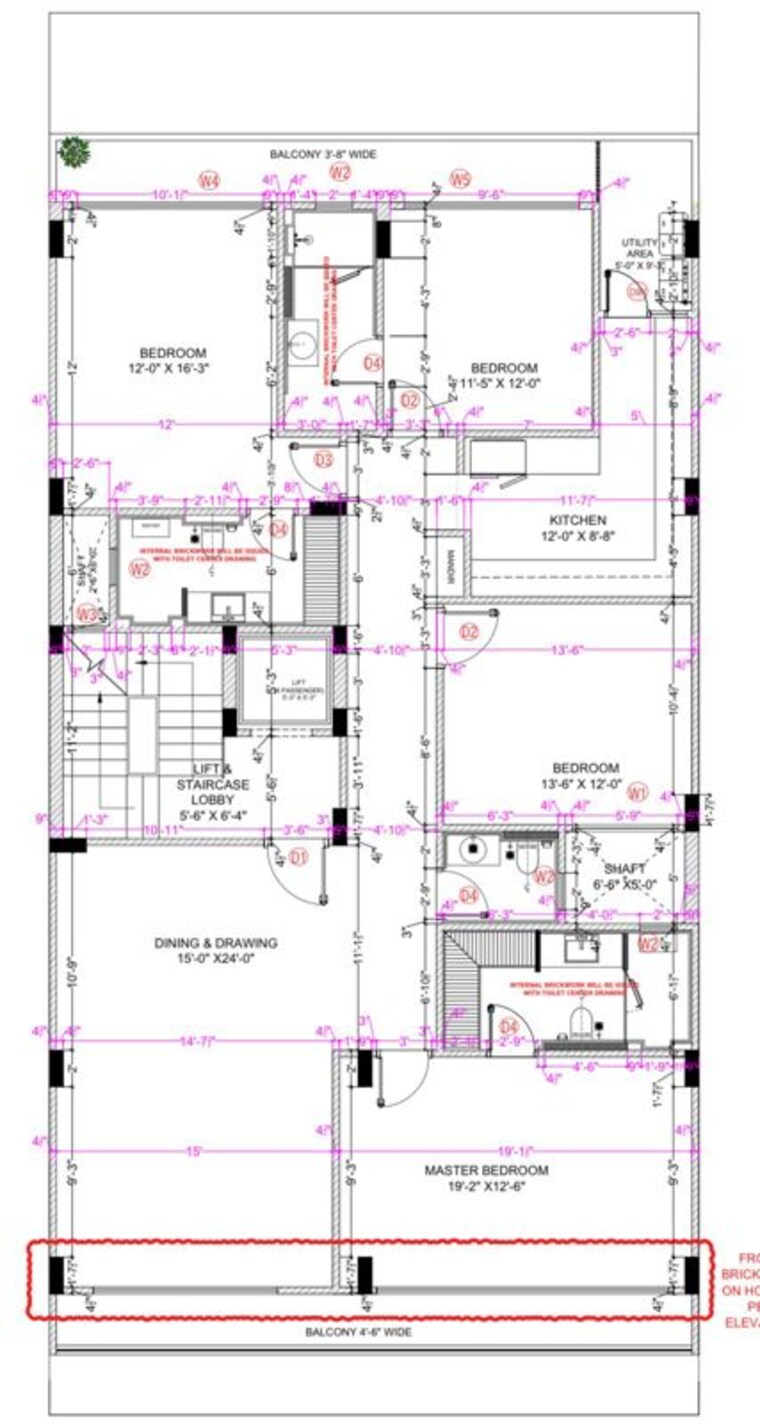 Floor Plan, adani-samsara 4 Bedroom 2443 Sq.Ft. Apartment In Sector 60 Gurgaon 9337476